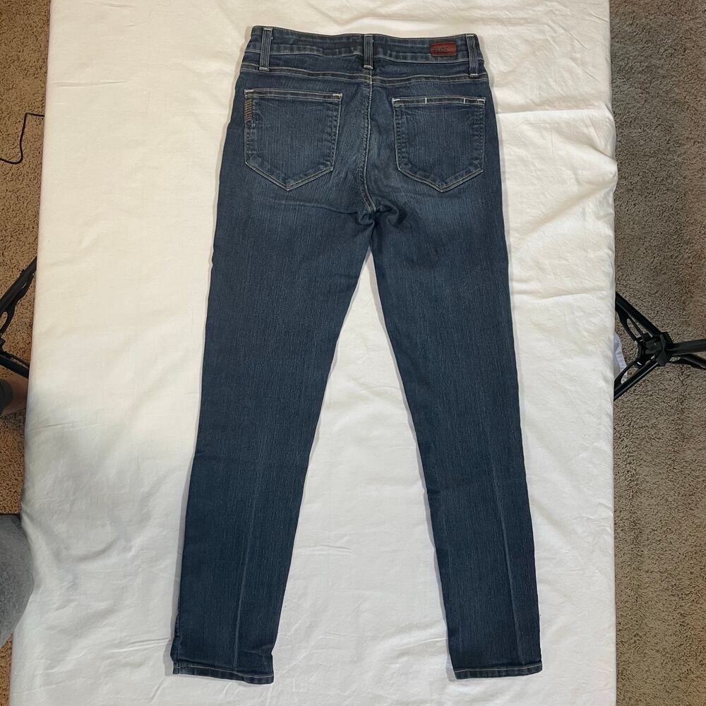 Paige denim Kylie crop jeans. Size 26. Dark wash.  Finished hem. Zip fly - Picture 2 of 5